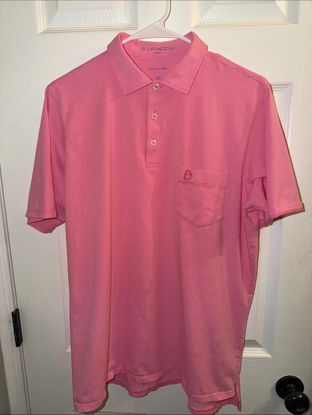 B.Draddy Pink Polo Shirt - Size Medium